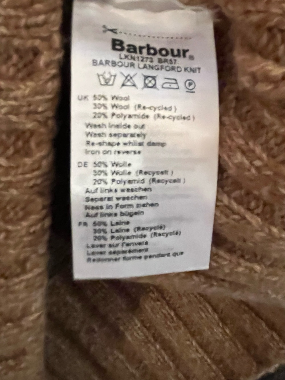 Barbour Langford Knit Sweater Nordic Fair Isle crew neck wool blend Cabincore 6 - Picture 7 of 7